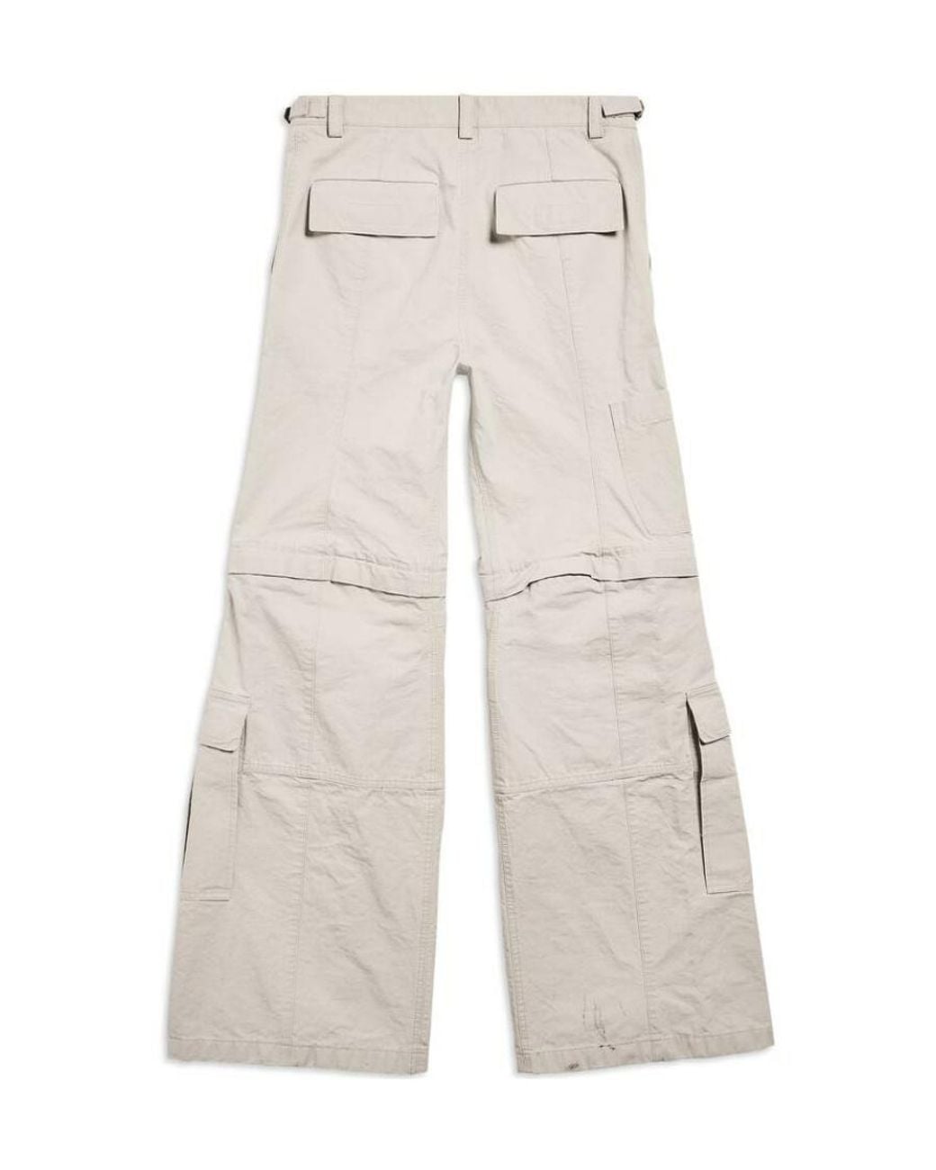Balenciaga White Flared Cargo Pants for men