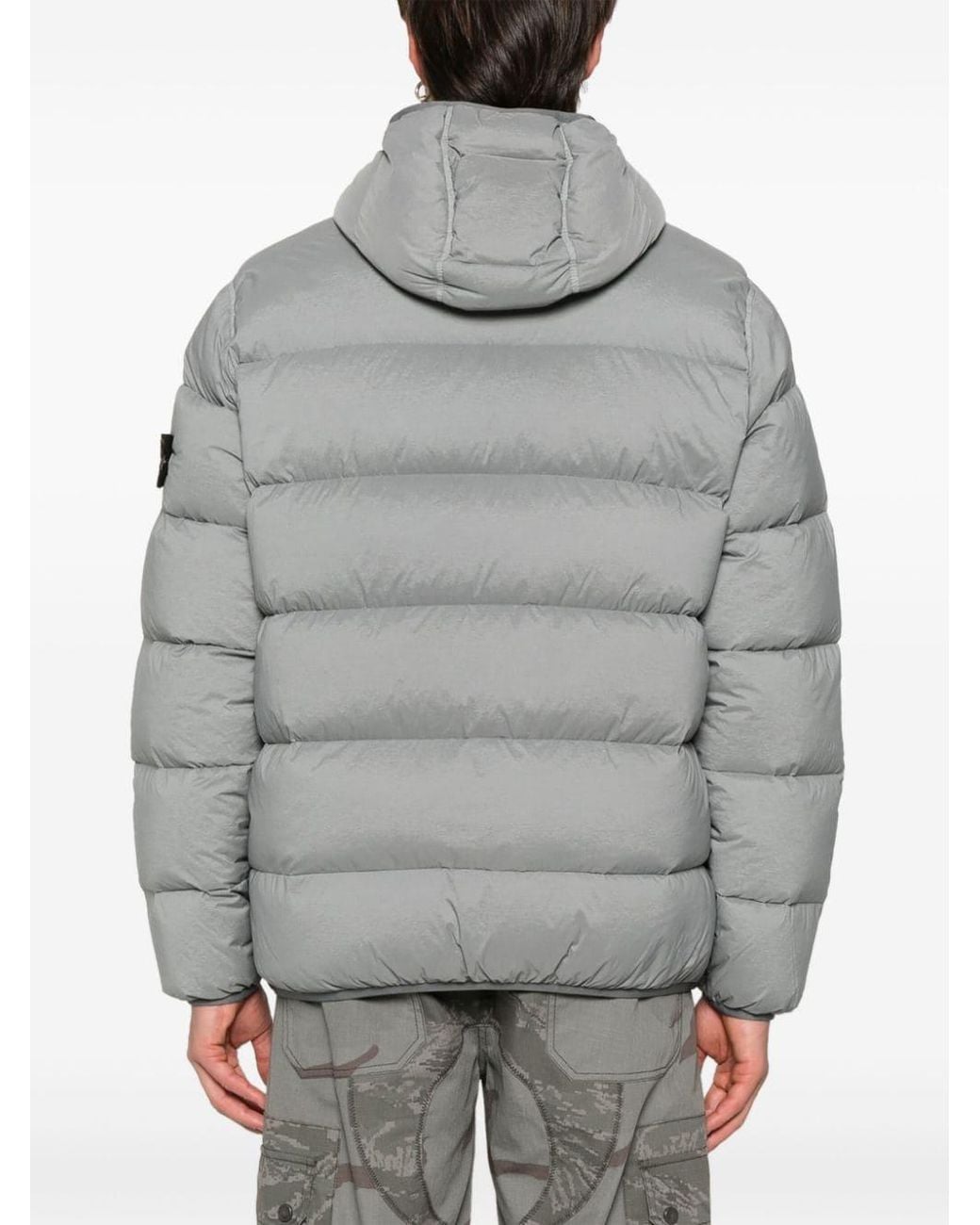 Stone Island Gray Giubbotto Vera Piuma Rds for men