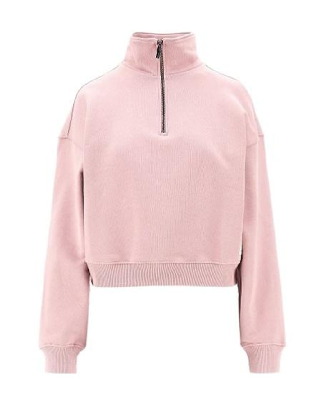 Emporio Armani Pink Half-Zip Logo Sweatshirt