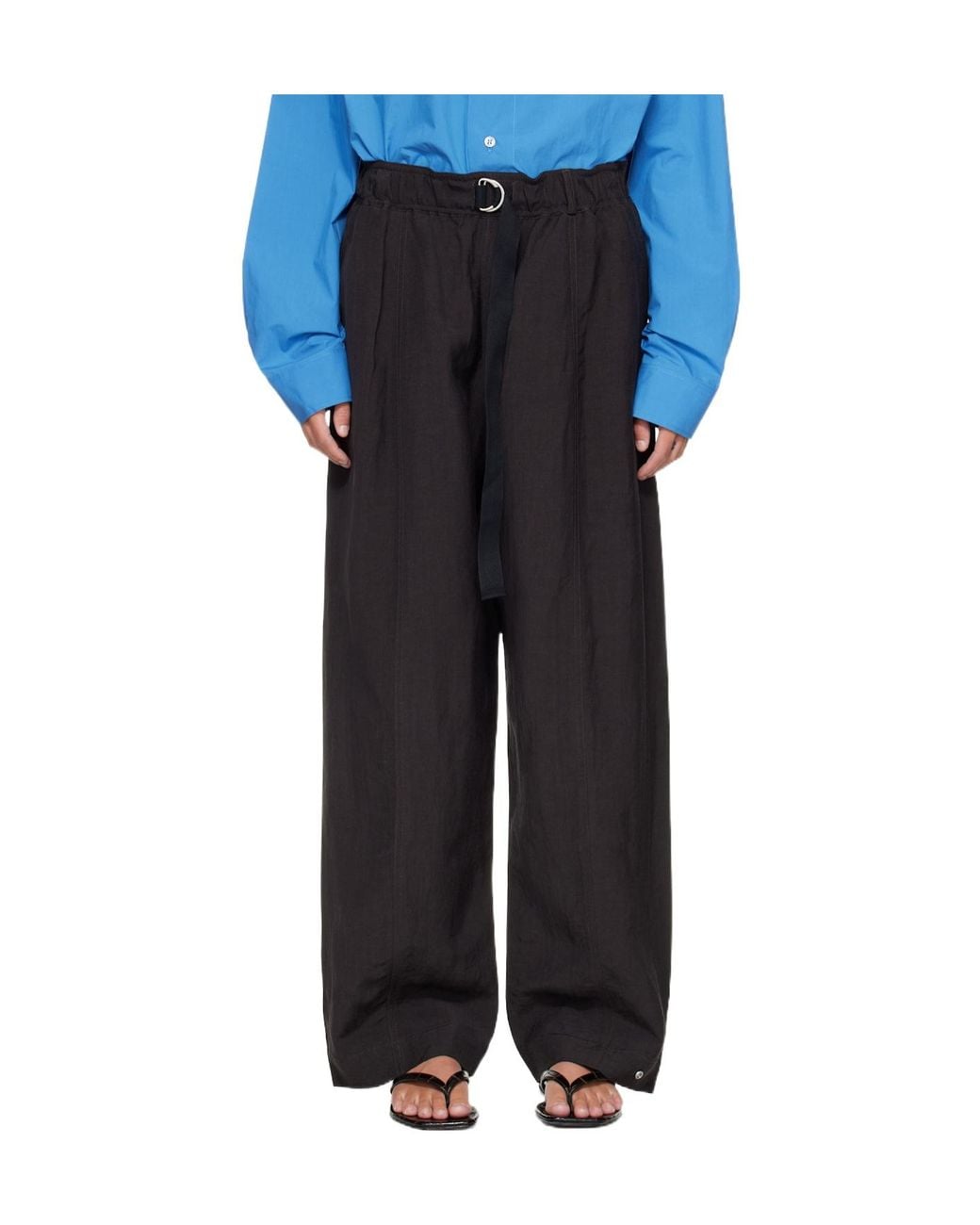 Studio Nicholson Blue Calvo Wide-Leg Pants