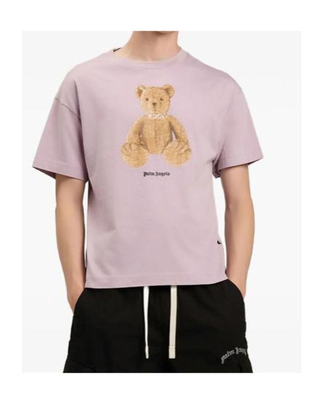 Palm Angels Pink Bear Graphic T-Shirt for men