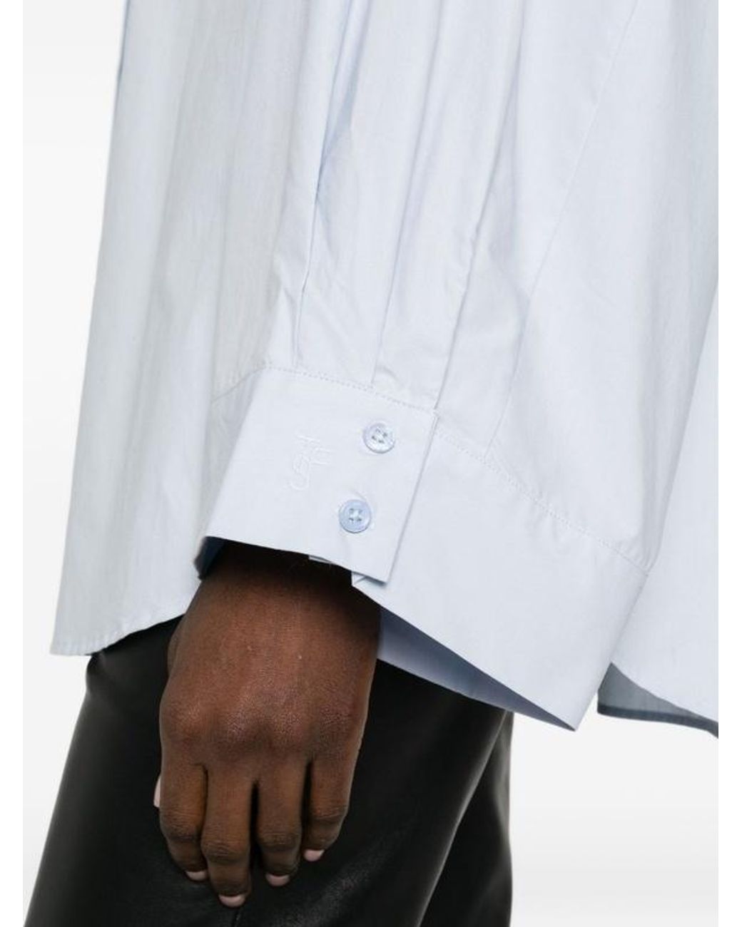 Frankie Shop Blue Tila Wide Sleeve Shirt