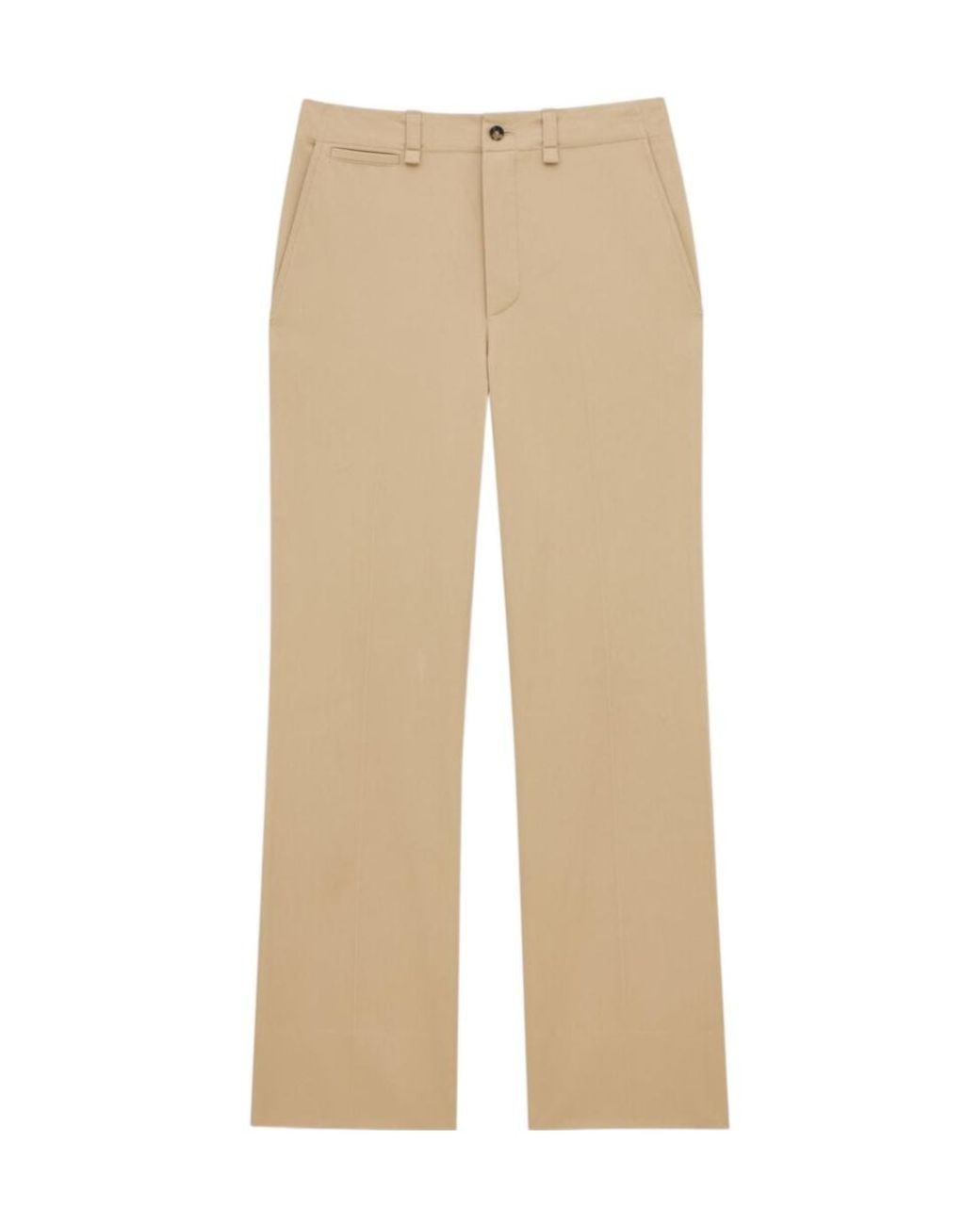 Saint Laurent Natural Mid-Rise Tailored Pants