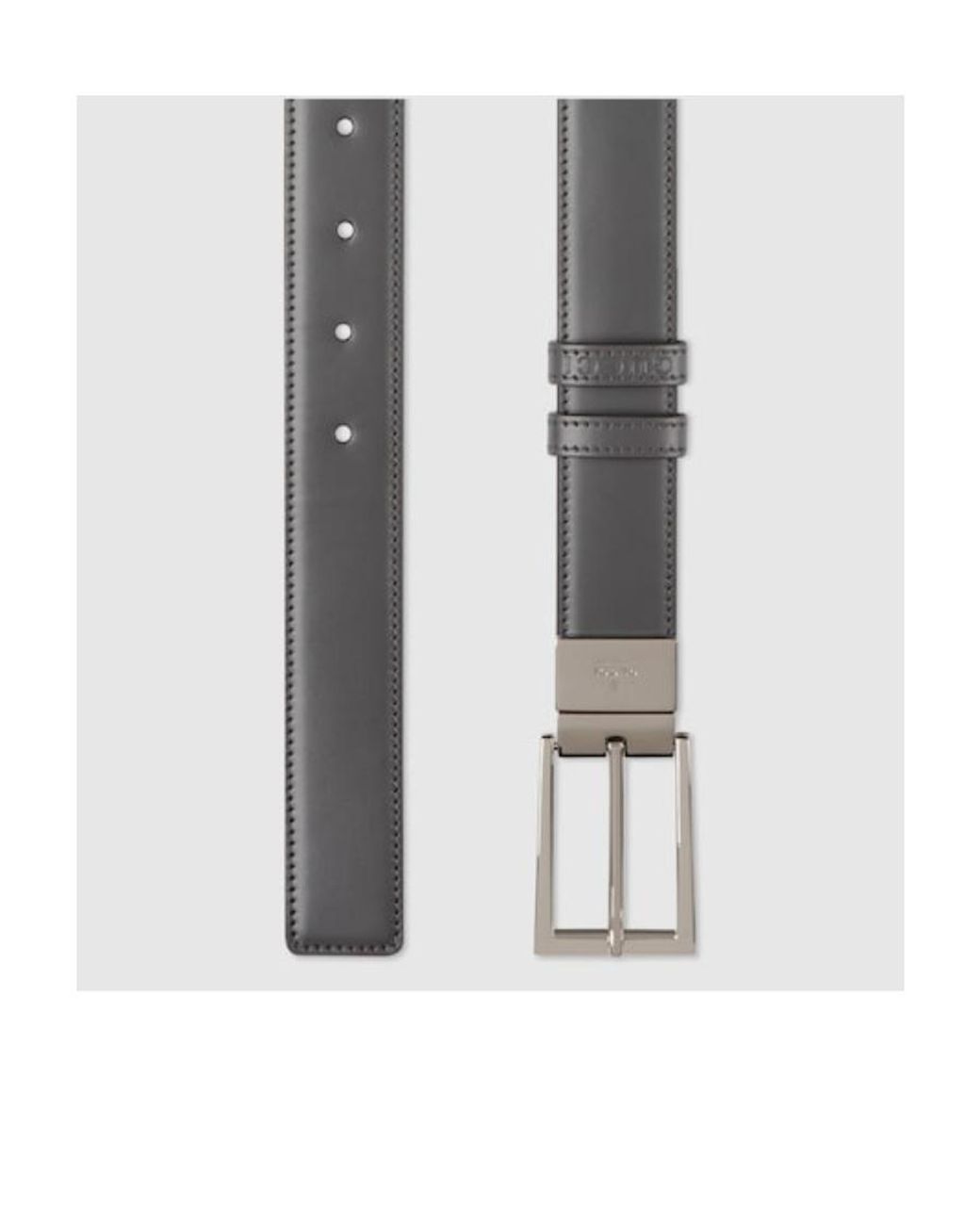 Gucci White Reversible Rectangle Buckled Belt for men
