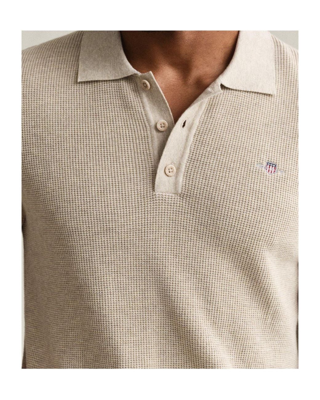 Gant Natural Logo Short Sleeve Polo Shirt for men