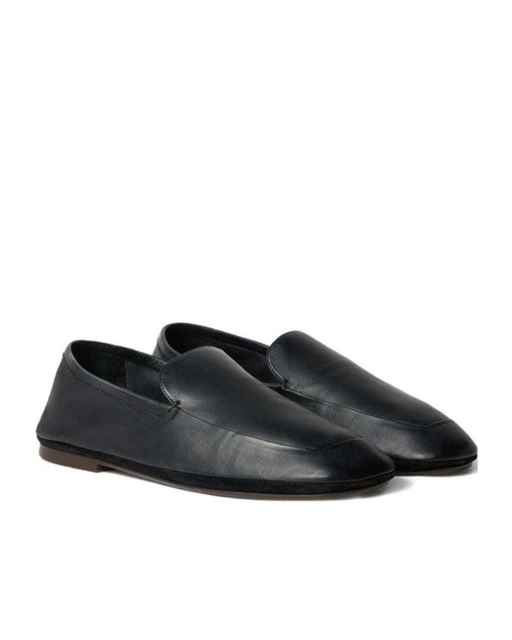 Lemaire Black Minimal Slip-On Loafers for men