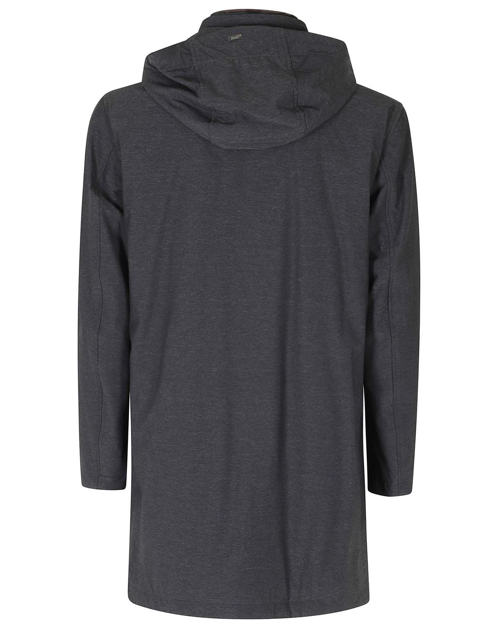 Herno Gray Long-Sleeved Hooded Coat for men