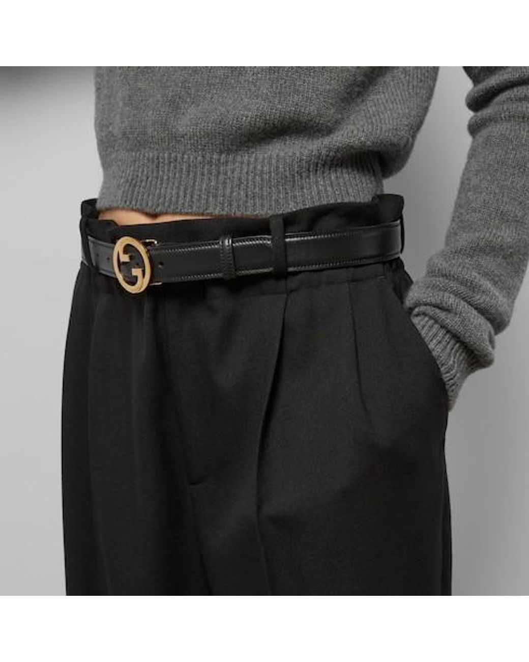 Gucci Black Gathered Elastic Waist Tailored Trousers