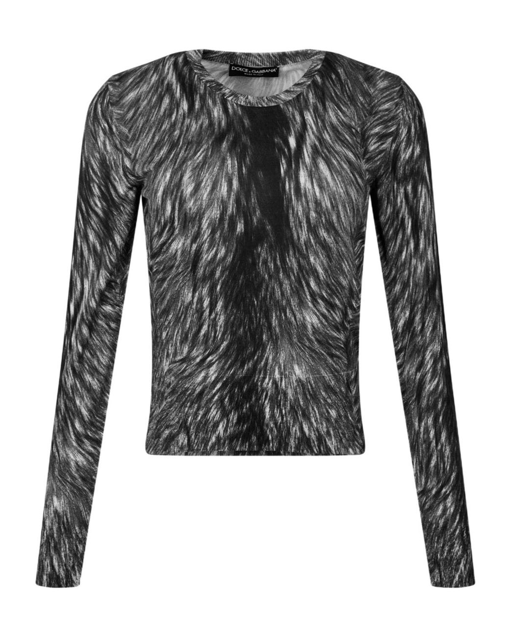 Dolce & Gabbana Black Fur Print Knitwear