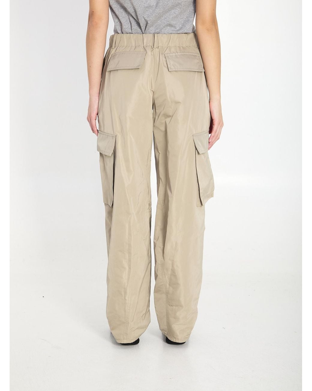 Alaïa Natural Alaïa Drawstring Cargo Pants