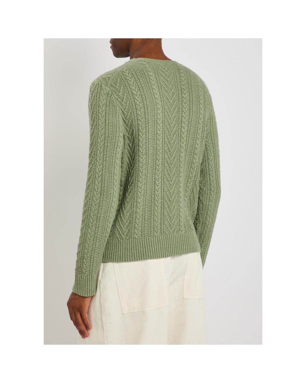 Polo Ralph Lauren Green Simple Cotton And Linen Knitted Sweater for men