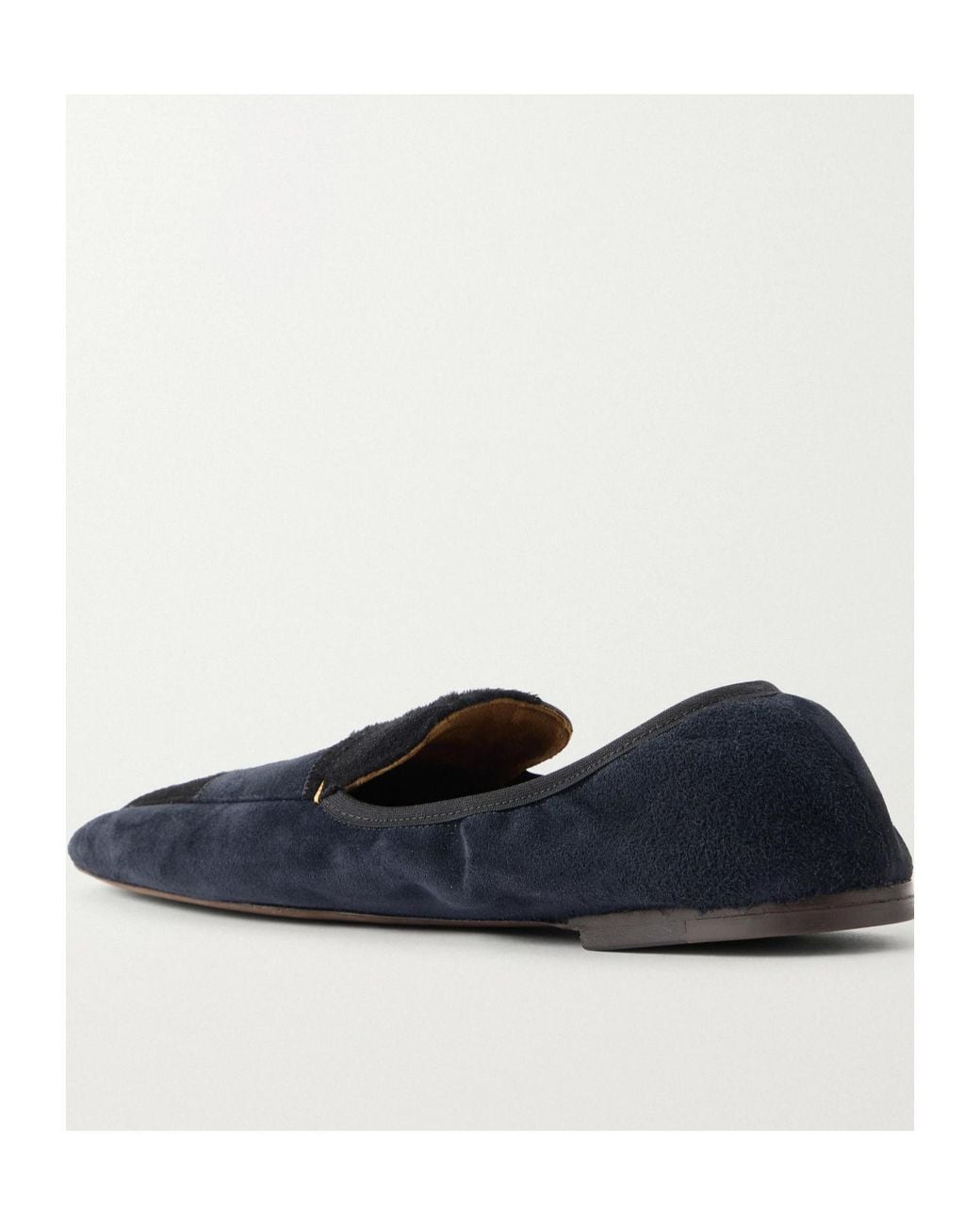 Khaite Blue Leather And Suede Ballet Flats