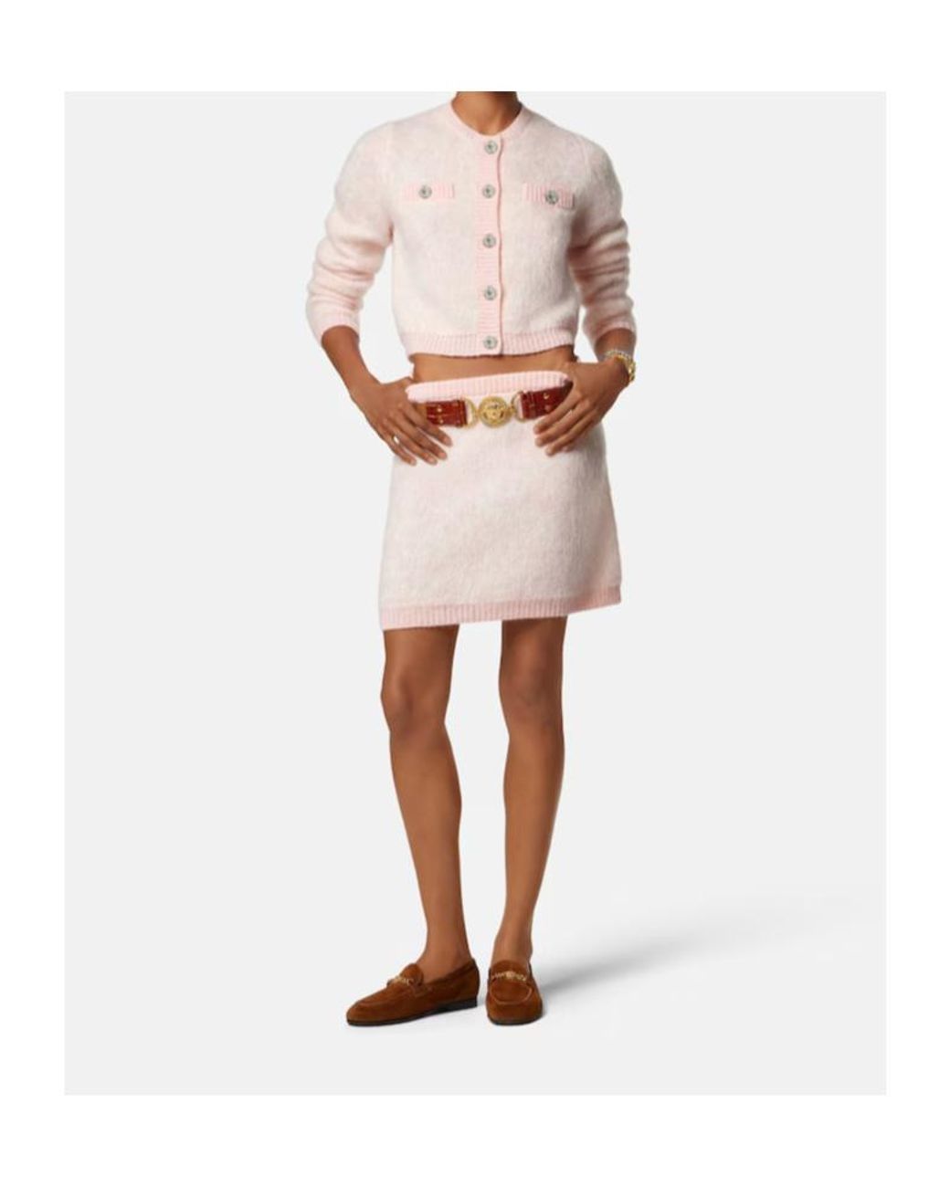 Versace Pink Knitted Mini Skirt