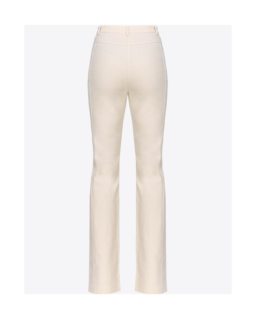 Pinko White High-Waist Flared Trousers