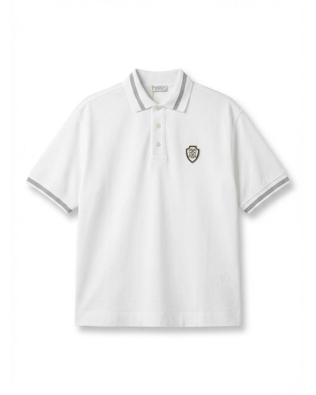 Brunello Cucinelli White Short-Sleeved Polo Shirt