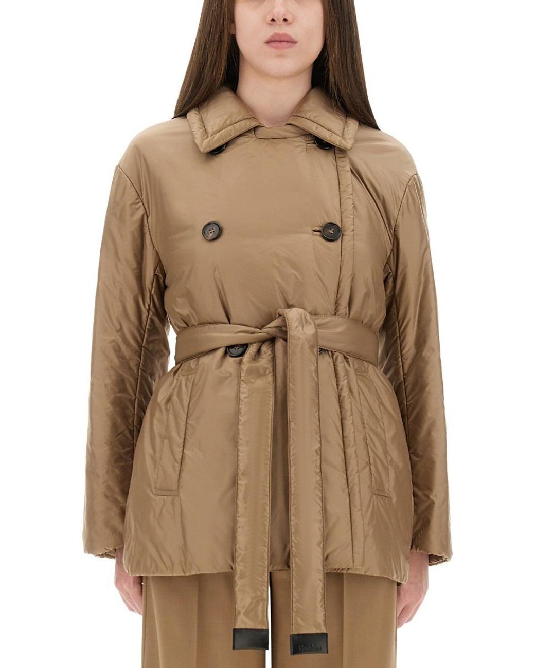 Max Mara Brown The Cube Calla Padded Trench Coat