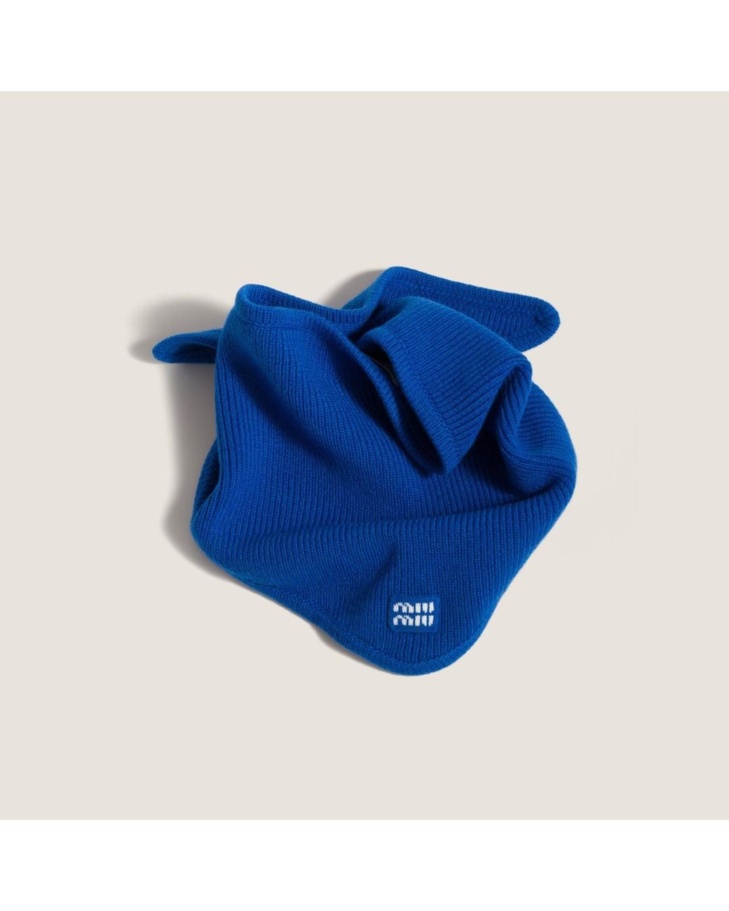 Miu Miu Blue Wool And Cashmere Shawl