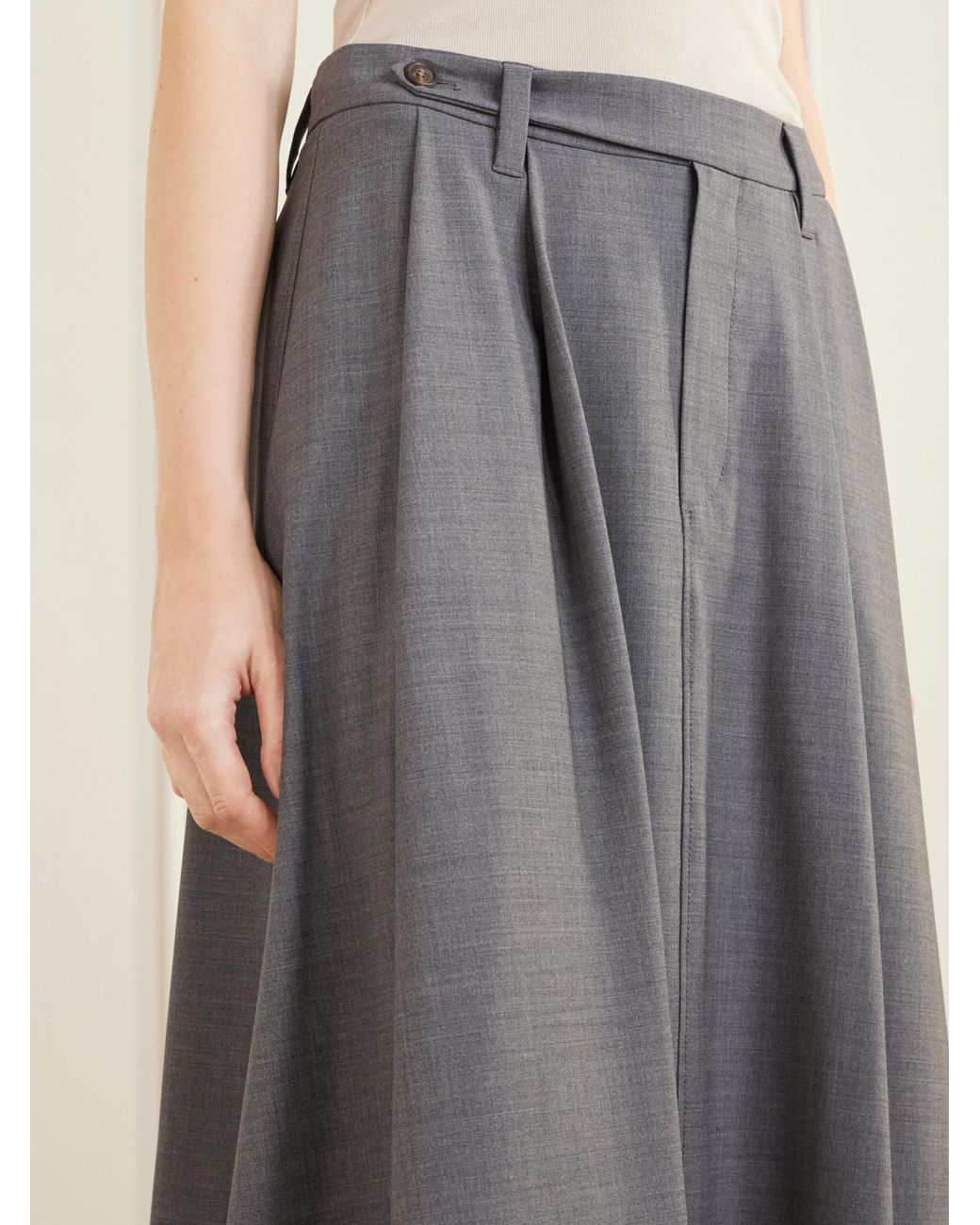Brunello Cucinelli Gray Pleated Skirt