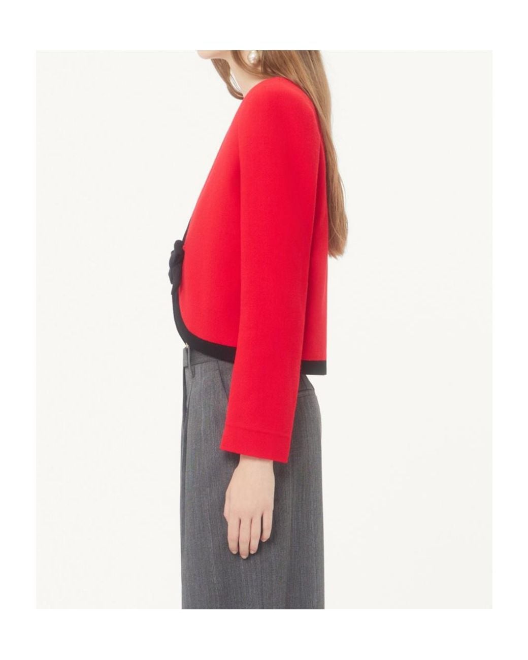 Valentino Red Wool Crepe Jacket