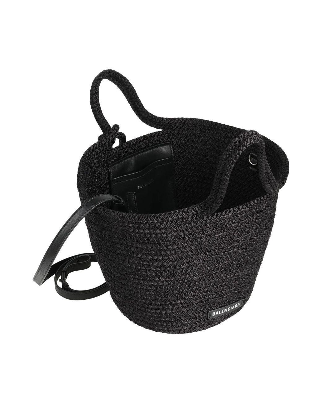 Balenciaga Black Large Woven Tote Bag