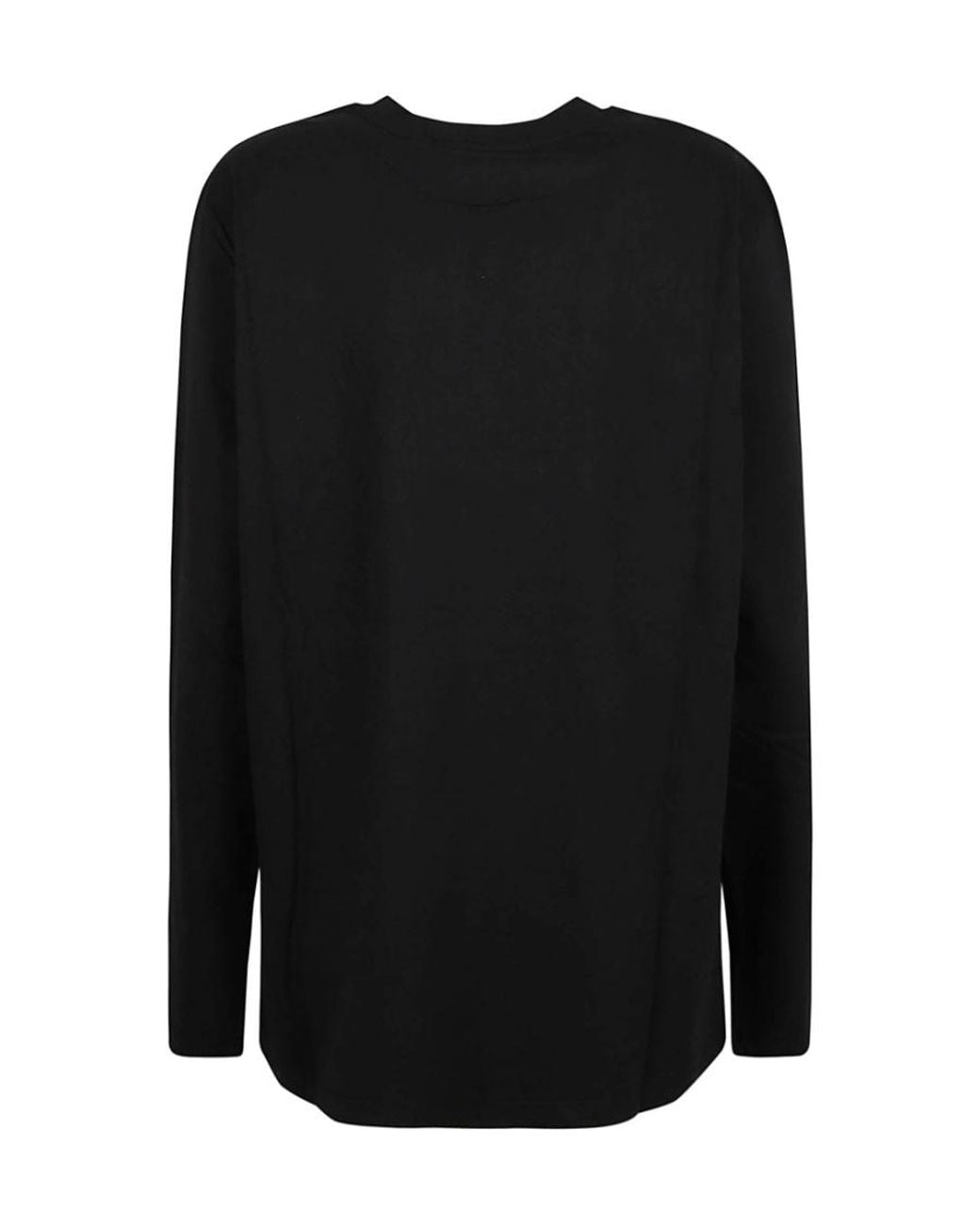 MSGM Black Logo Printed Long-Sleeved T-Shirt