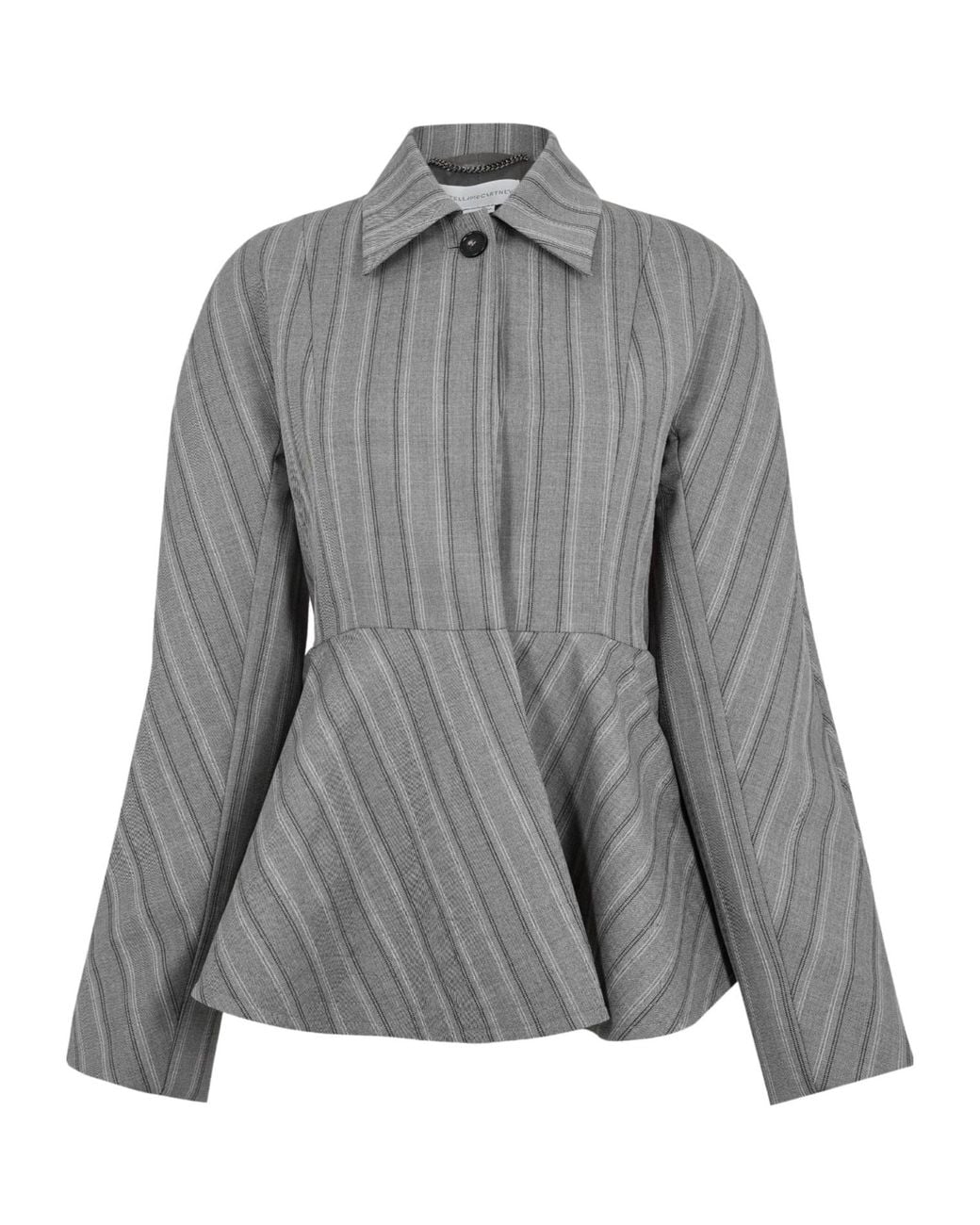 Stella McCartney Gray Cropped Shirt With Flared Hem