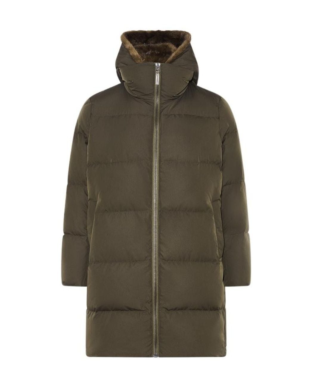 Yves Salomon Green Long Down Jacket