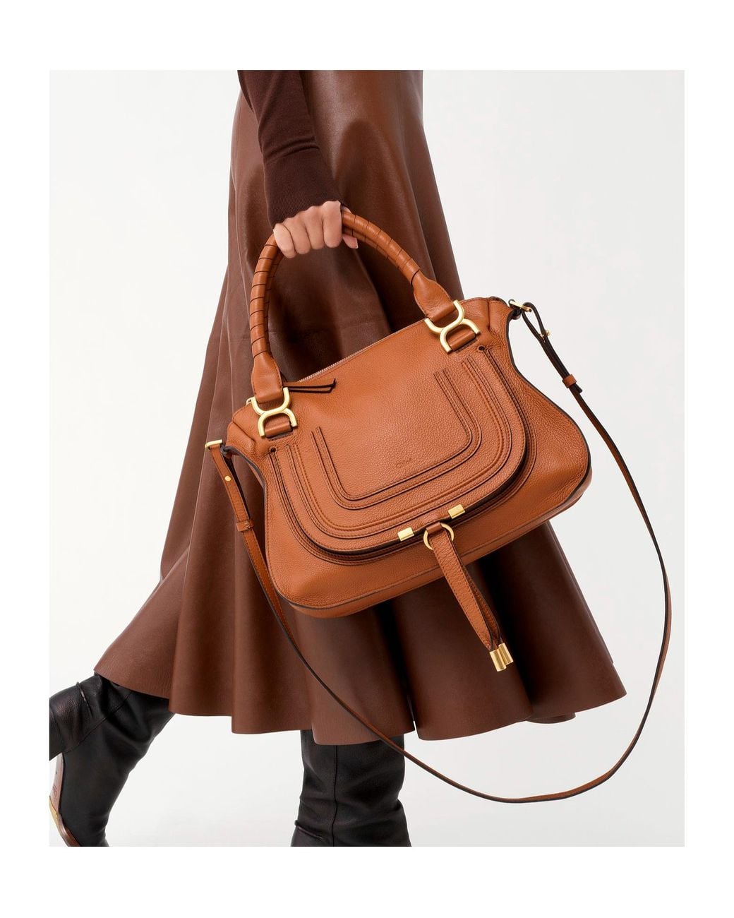 Chloé Brown Chloé Marcie Foldover Tote Bag