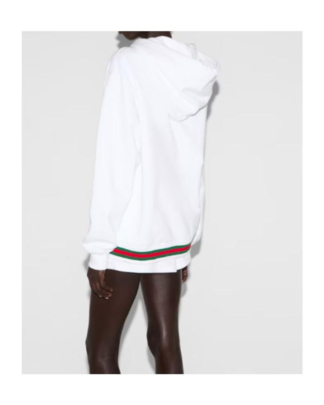 Gucci White Web Detailed Jersey Sweatshirt