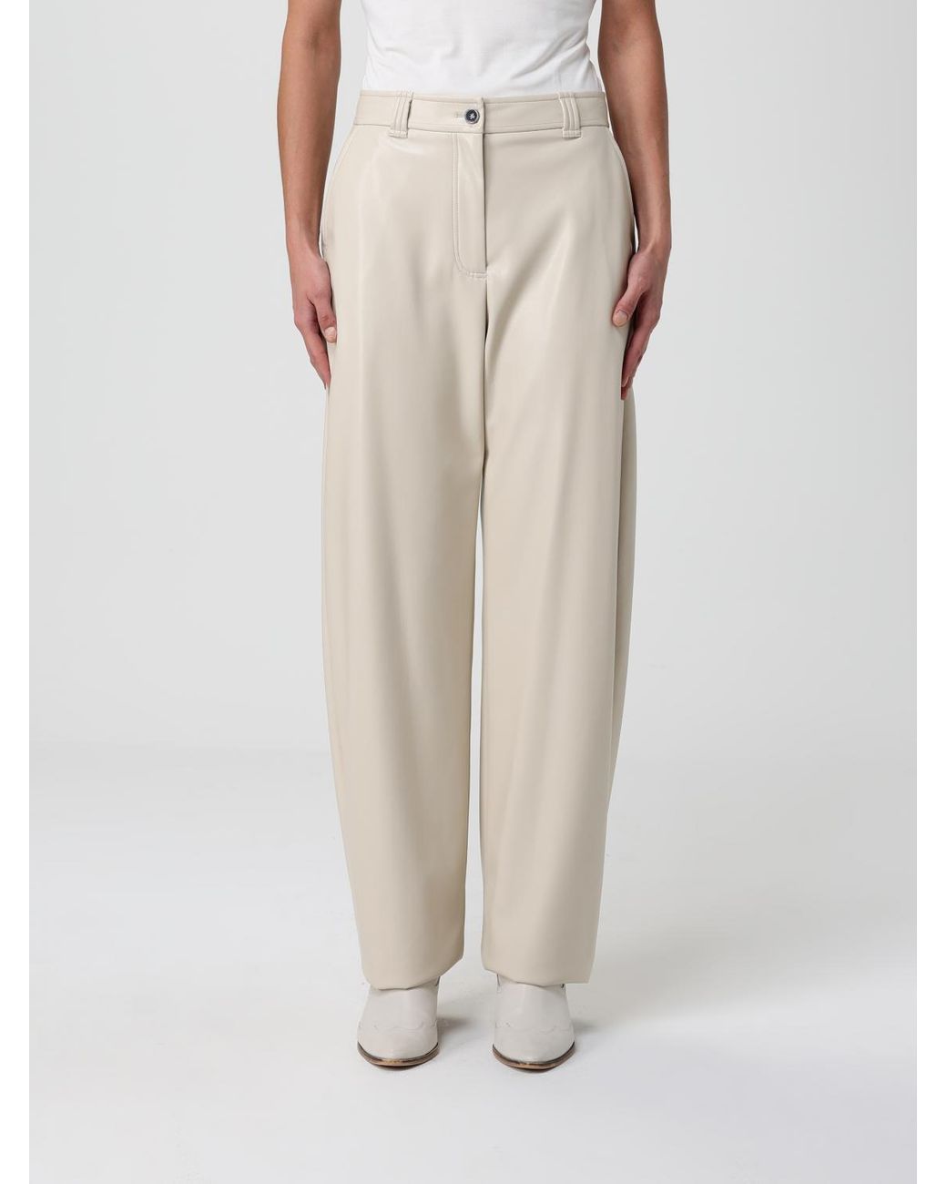 Pinko White Straight-Leg Pants