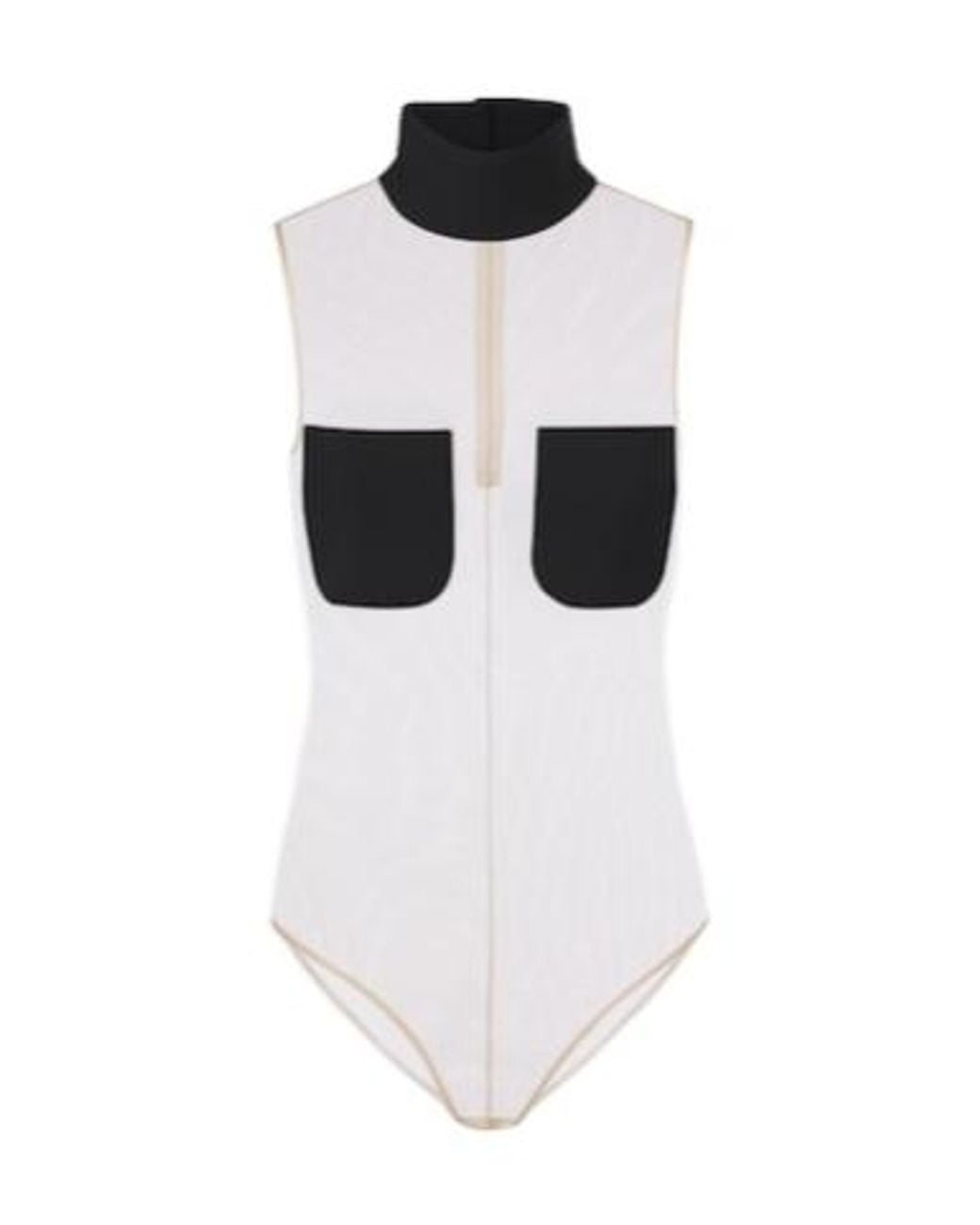 Courreges White Sleeveless High-Neck Jumpsuit