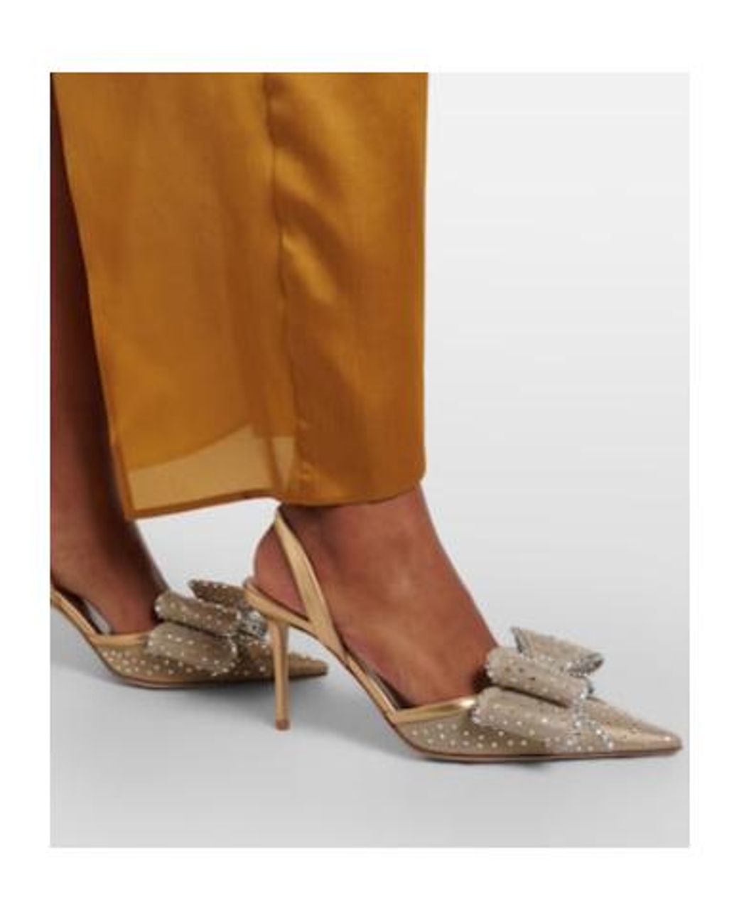 Mach & Mach Metallic Le Cadeau 85 Mesh Slingback Pumps