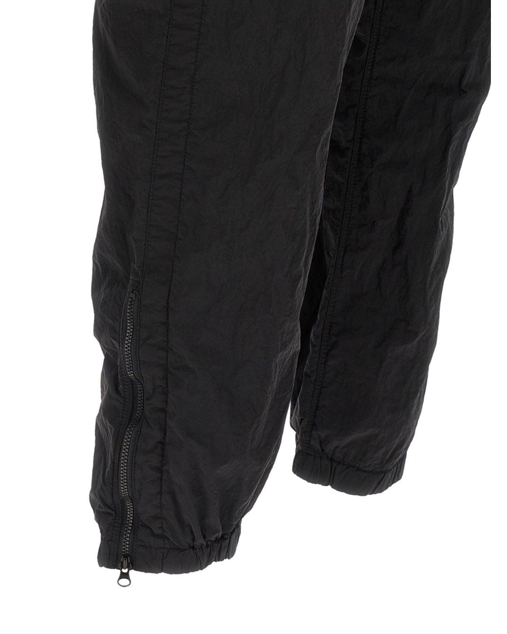 Stone Island Black Logo-Patch Elasticated Waistband Trousers for men