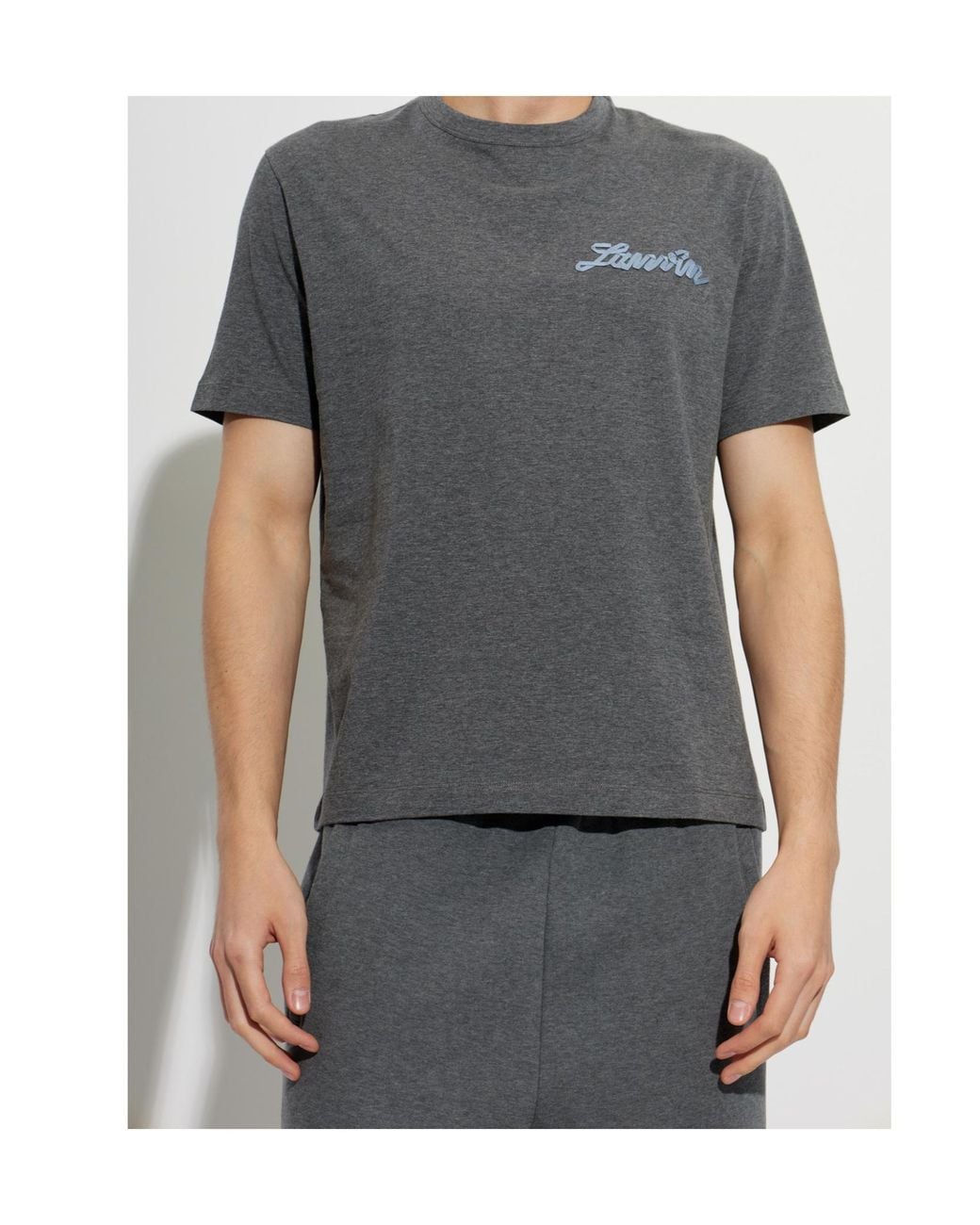 Lanvin Gray Crewneck Short-Sleeved T-Shirt for men