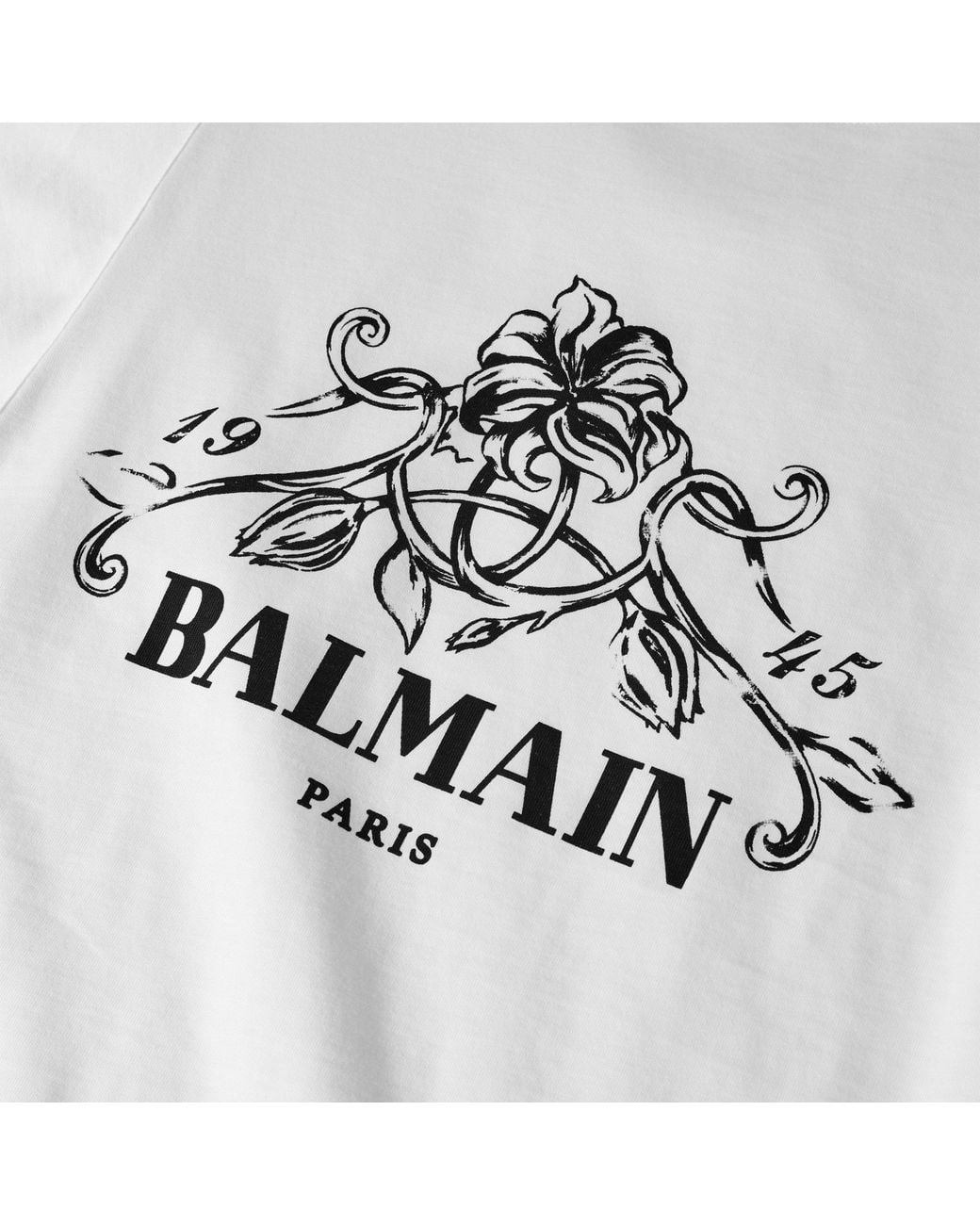 Balmain White Simple T-Shirt for men