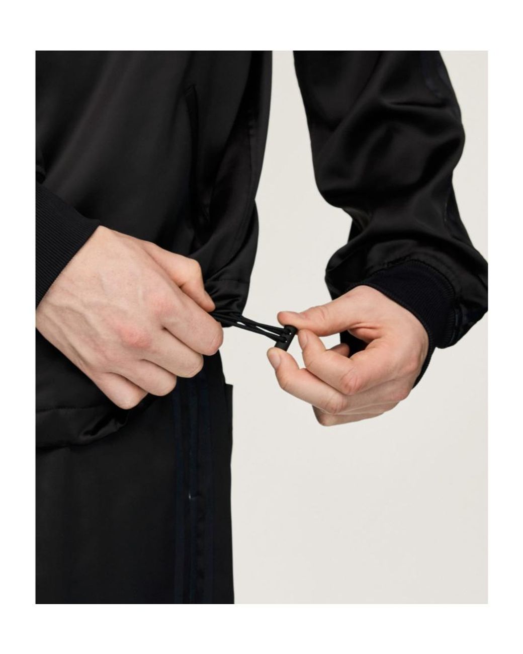 Y-3 Black Satin Gradient 3-Stripes Track Top for men