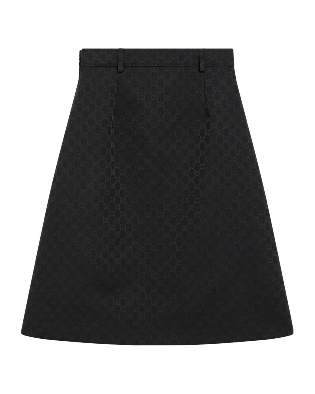 Gucci Black Gg Cotton Blend Midi Skirt