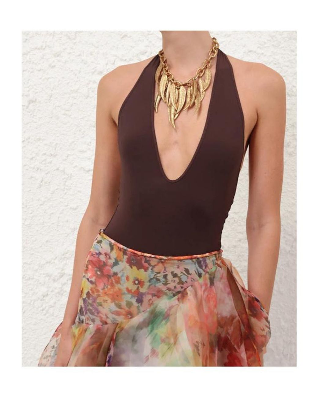 Zimmermann Black Luna Halterneck Bodysuit