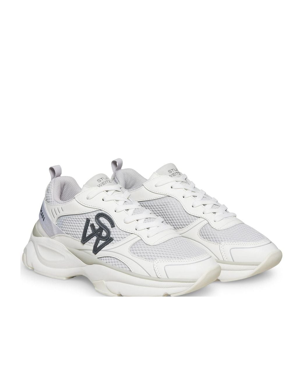 Stuart Weitzman White Side Logo Low-Top Casual Shoes