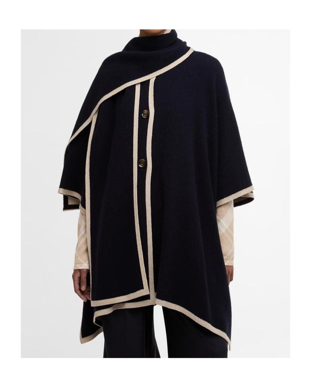 Barbour Black Scarf Collar Cape