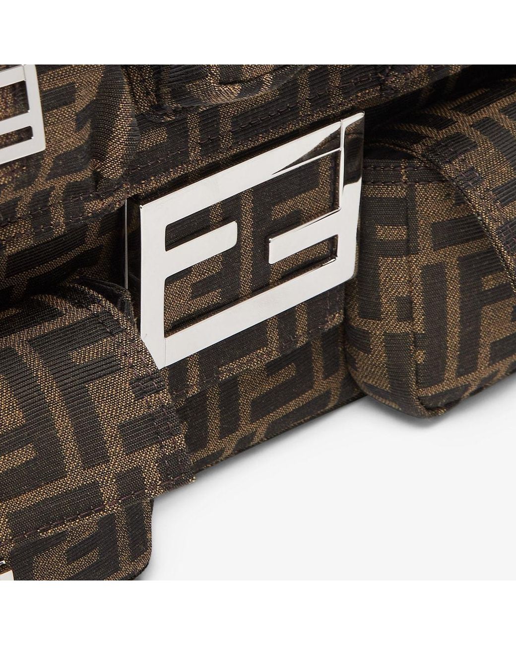Fendi Metallic Maxi Multipocket Baguette Ff Jacquard Tote Bag for men