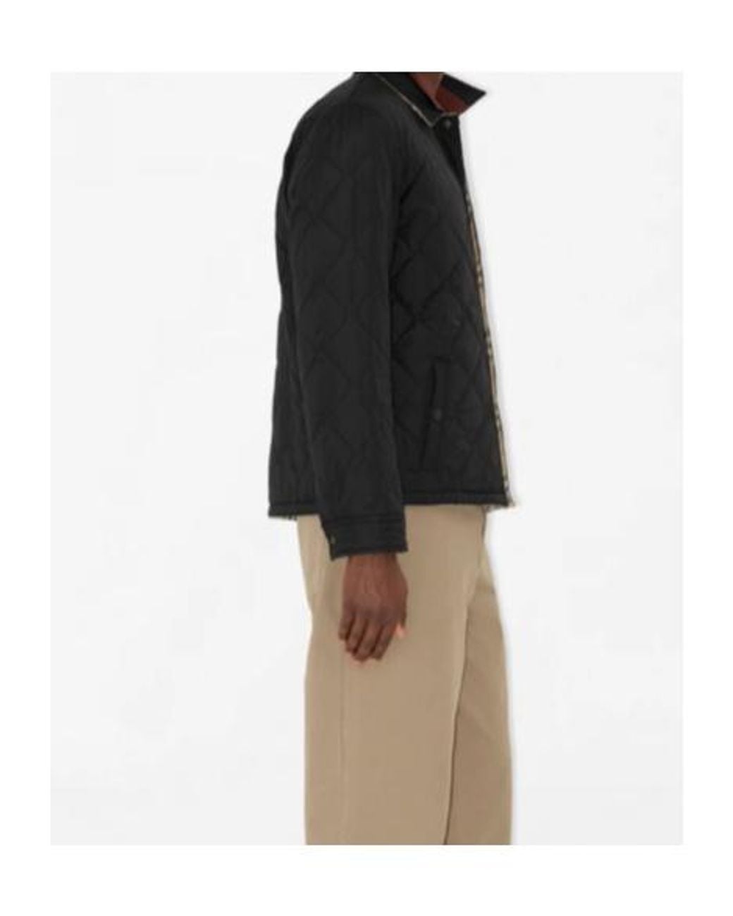 Burberry Black Checked Quilted Reversible Jacket for men