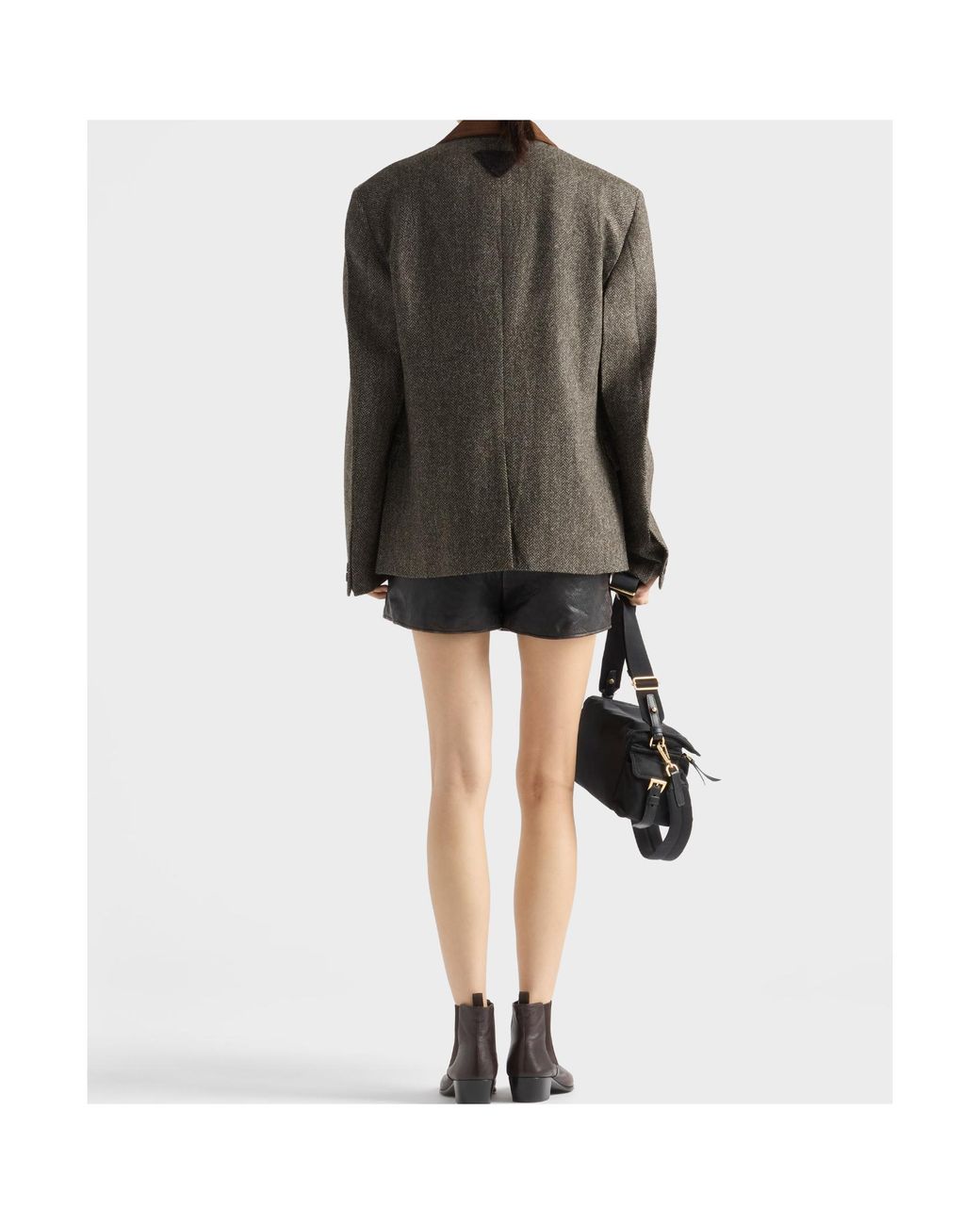 Prada Black Leather Shorts