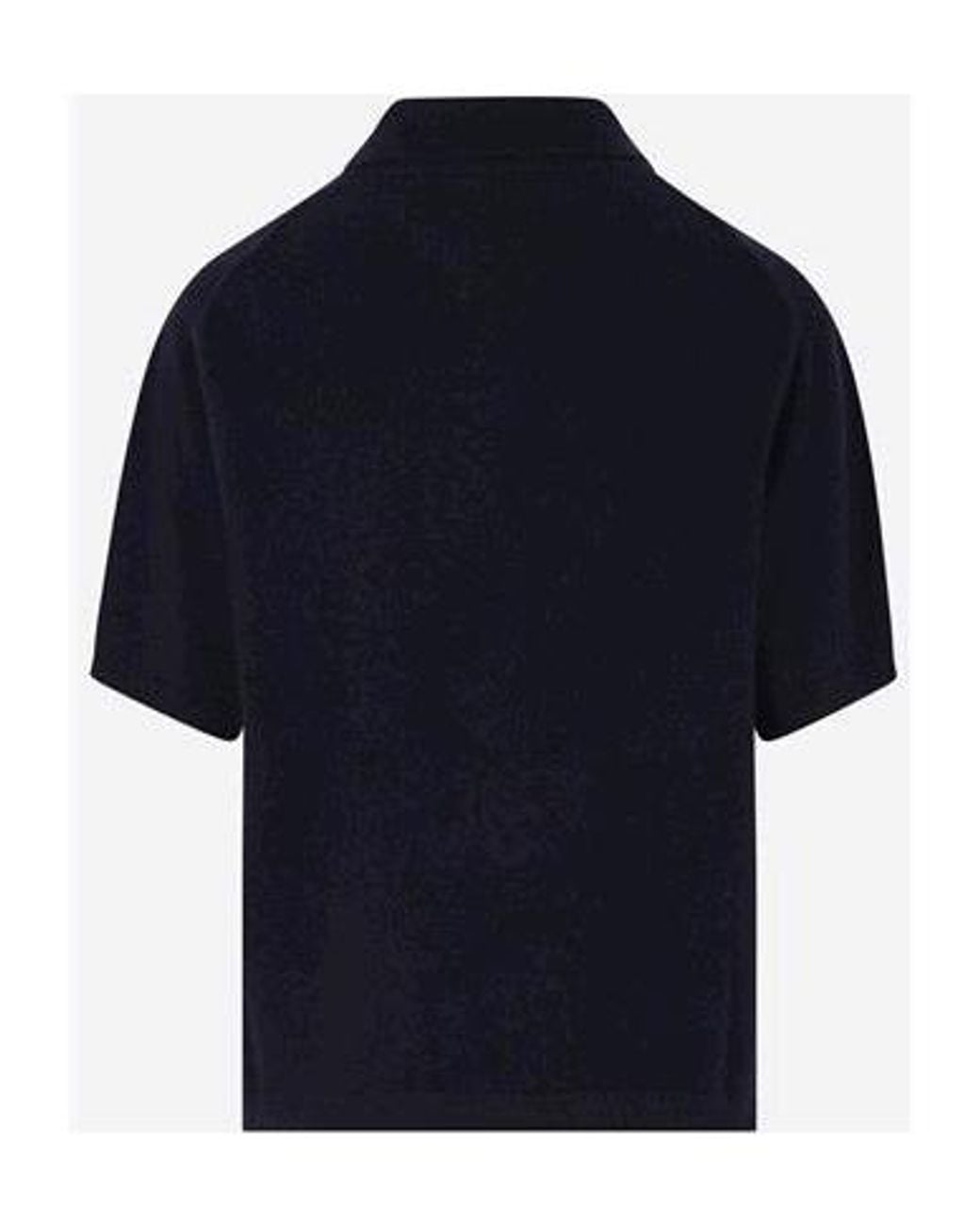 Allude Blue Short-Sleeved Knit Polo Shirt