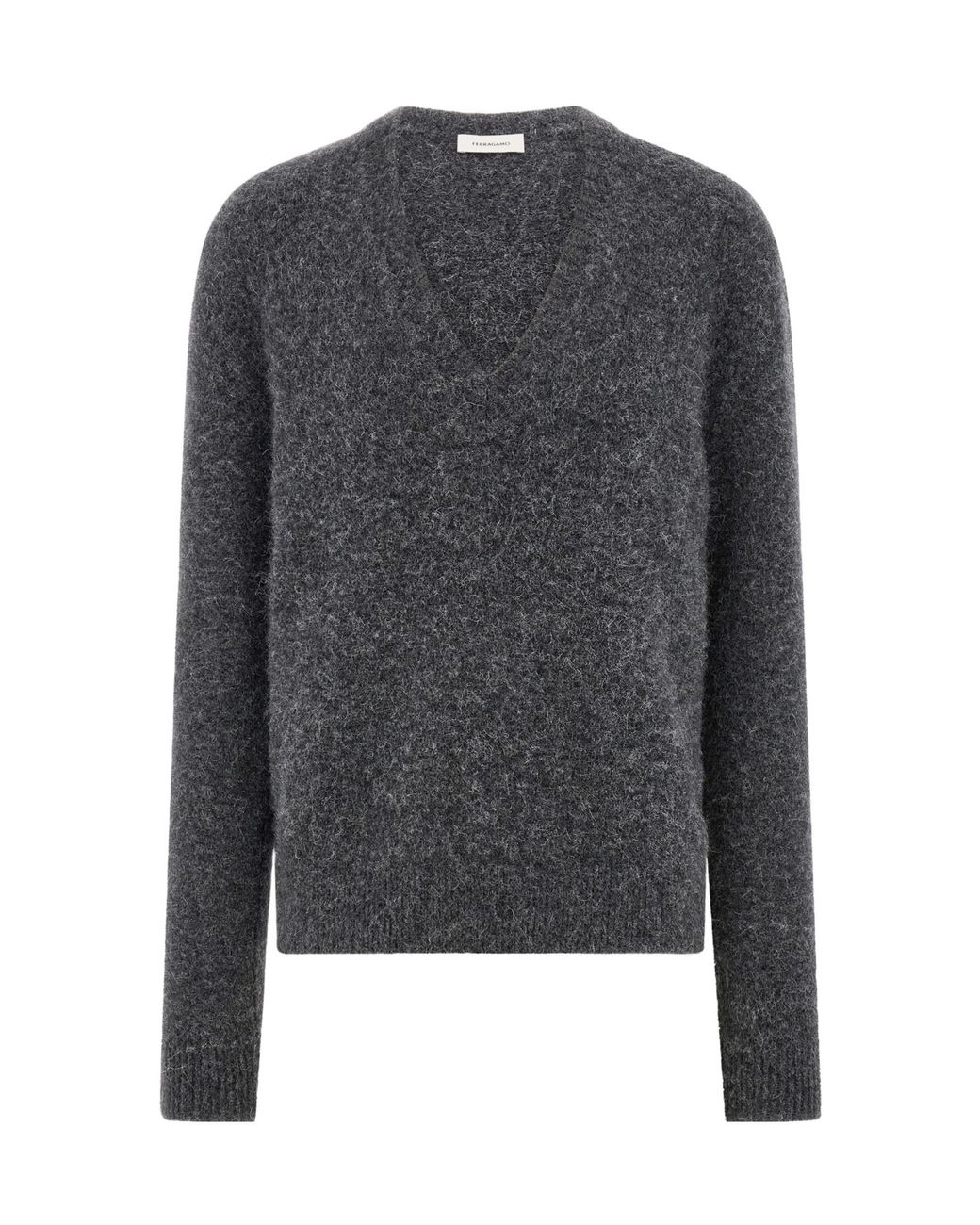 Ferragamo Gray Ferragamo V-Neck Jumper for men