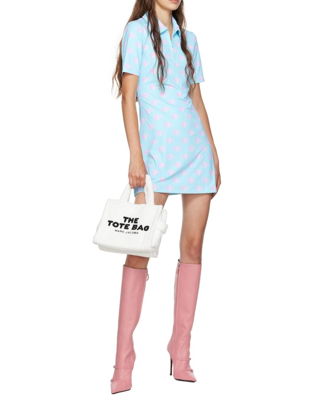 Marc Jacobs White The Terry Mini Top Handle Bag