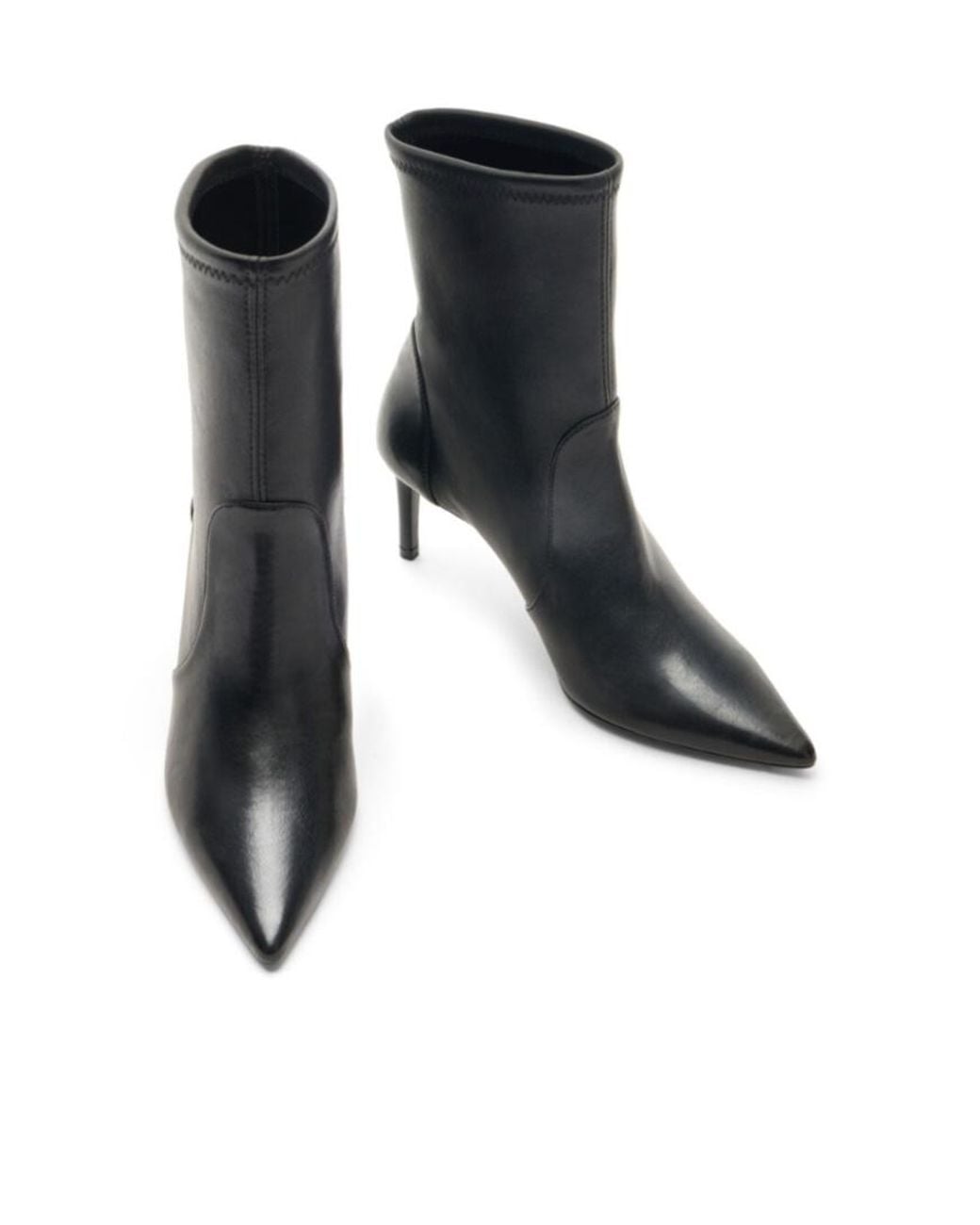 Stuart Weitzman Black Pointed Toe Ankle Boots