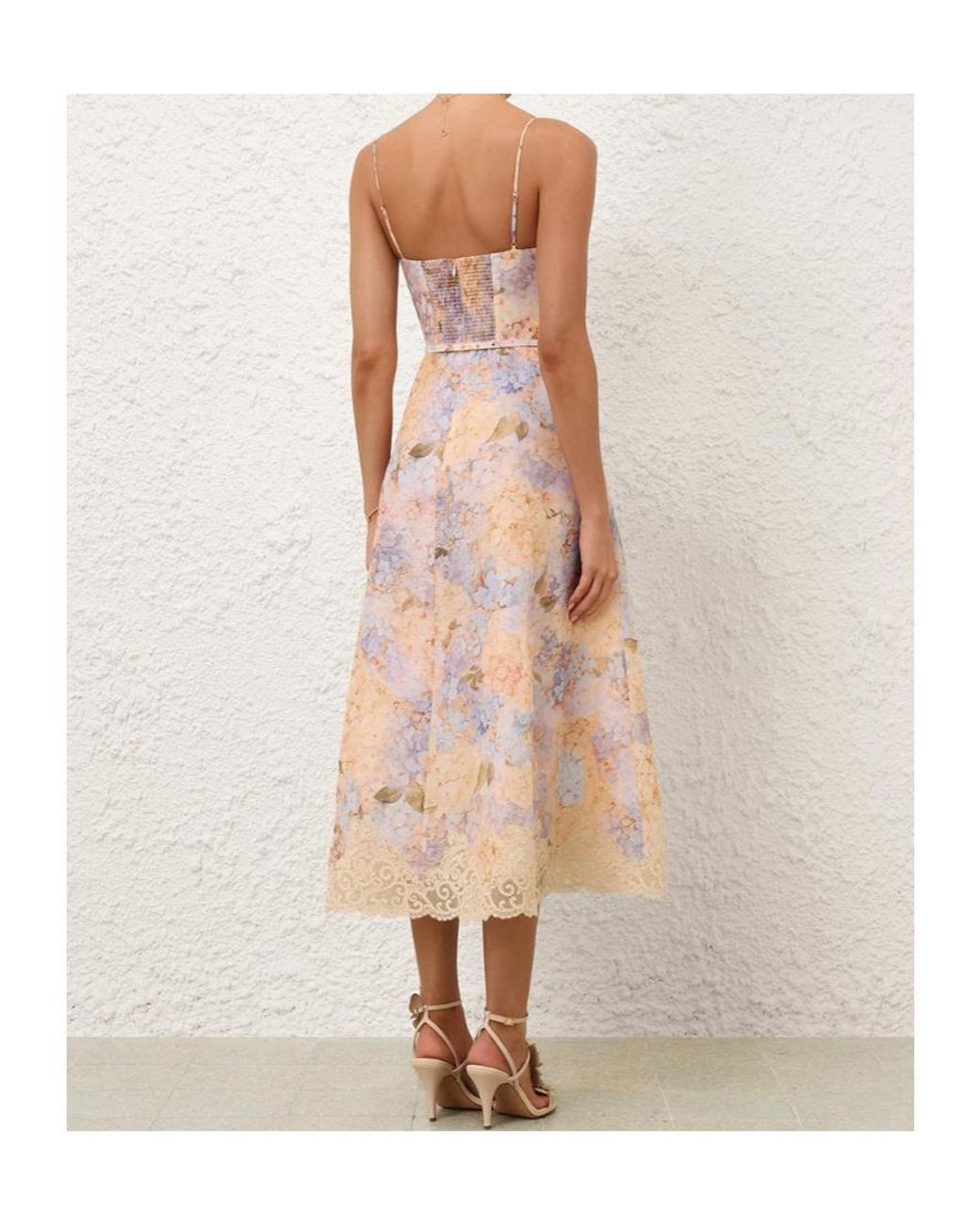 Zimmermann Pink Valiant Tucked Midi Dress