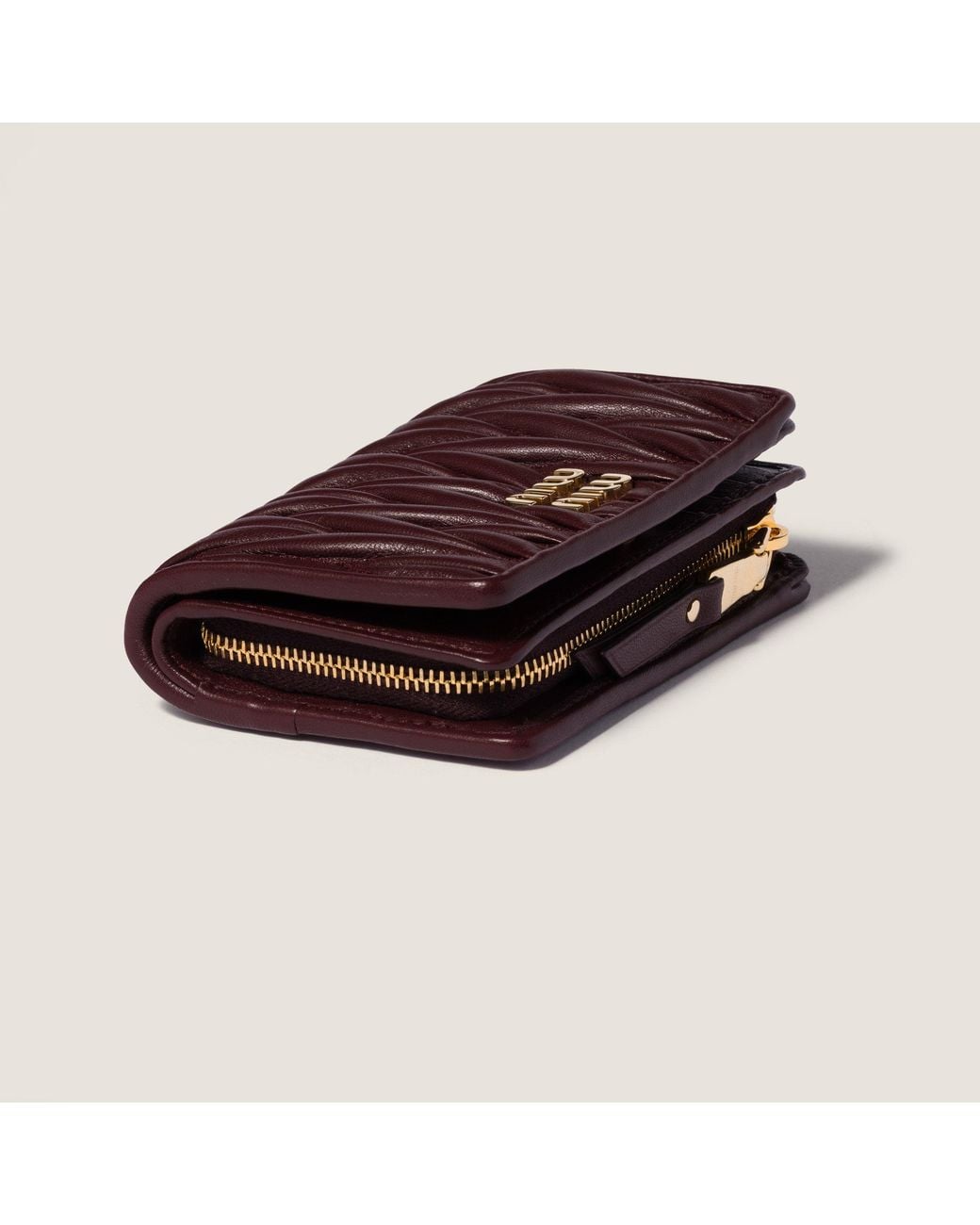 Miu Miu Purple Matelassé Nappa Leather Small Wallet