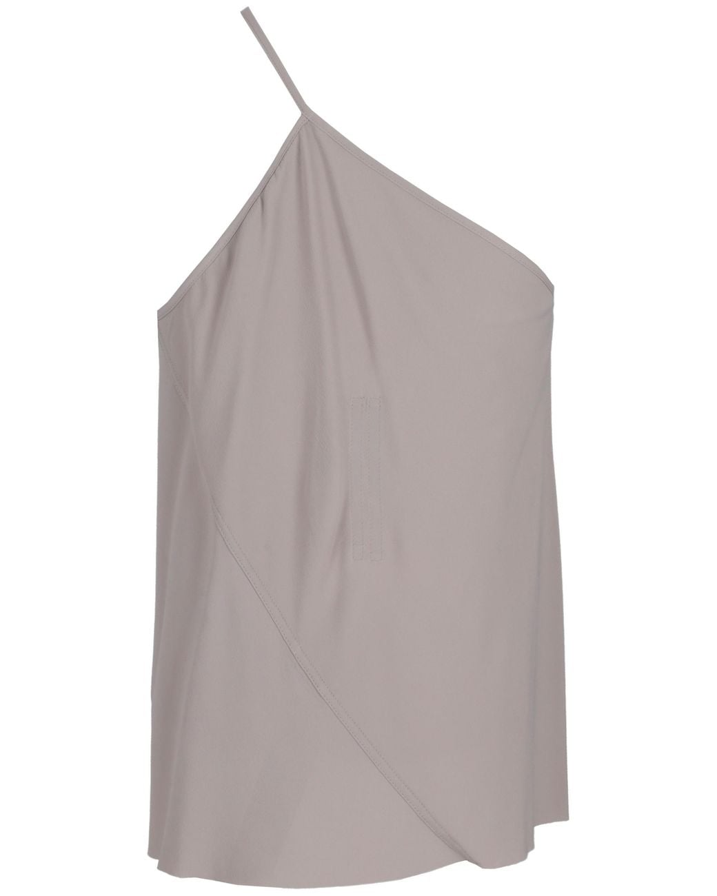 Rick Owens Gray One-Shoulder Slip Top